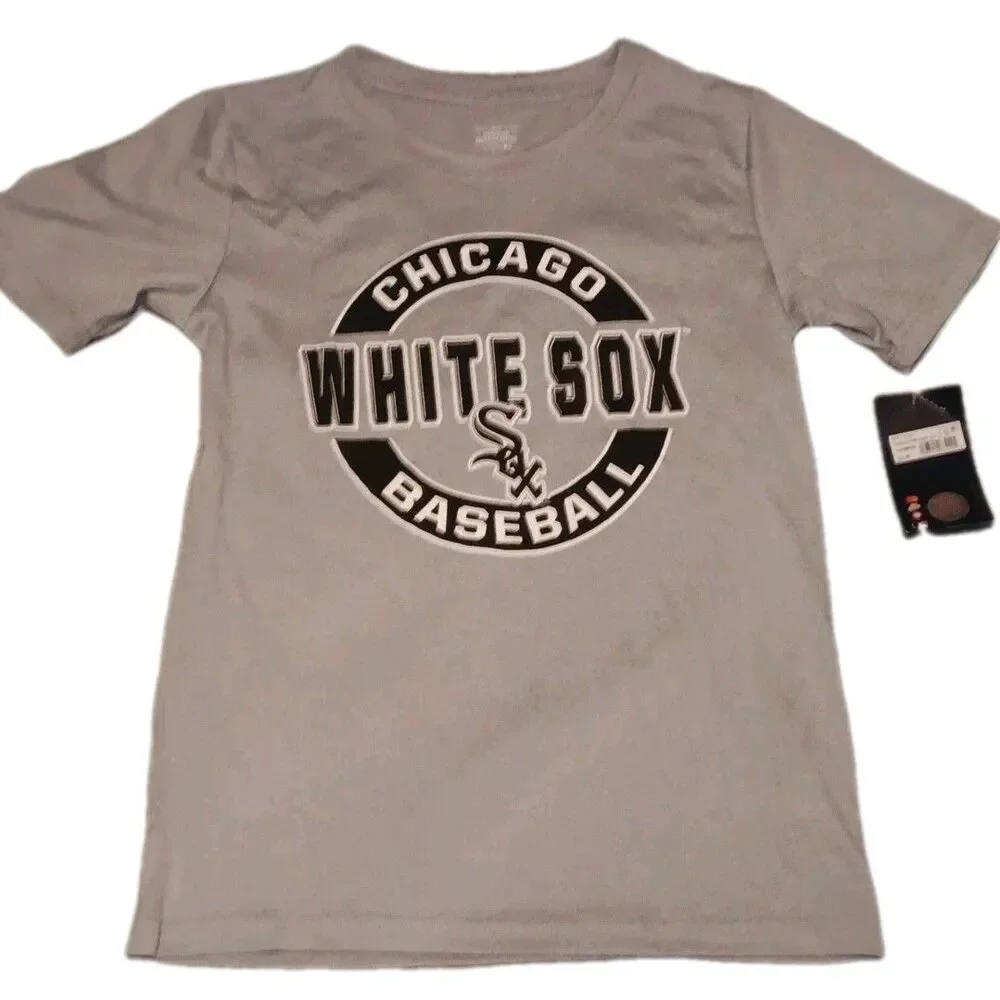 Boys Large 12/14 Chicago White Sox Shirt Gray